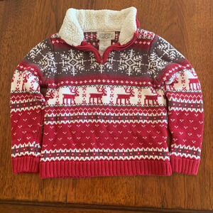 MINISTRY OF RASCALS CHILDS REINDEER SNOWFLAKE PULLOVER‎ HOLIDAY SWEATER SIZE 2T